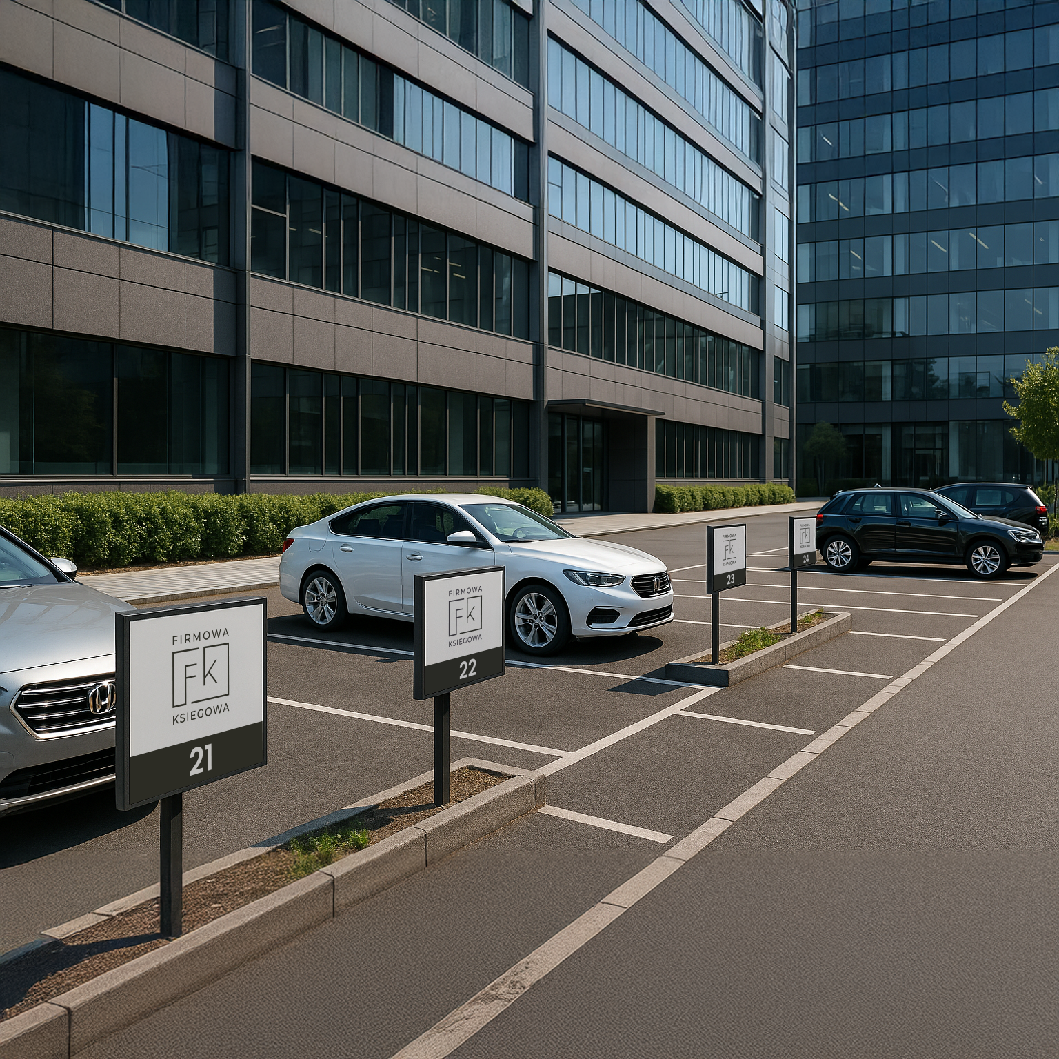 oznakowanie parkingów w biurowcach