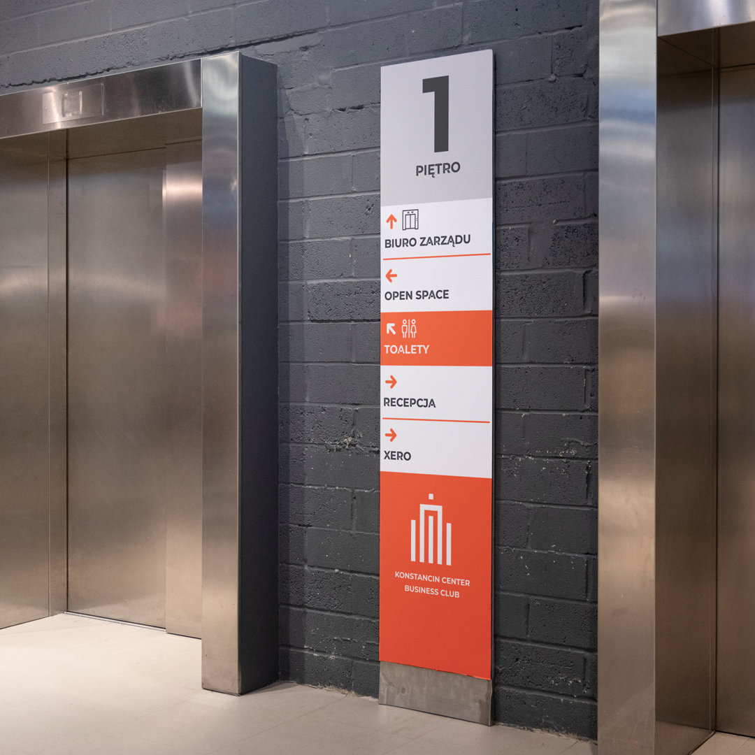 Projekt systemu wayfinding przygotowany do wdrożenia